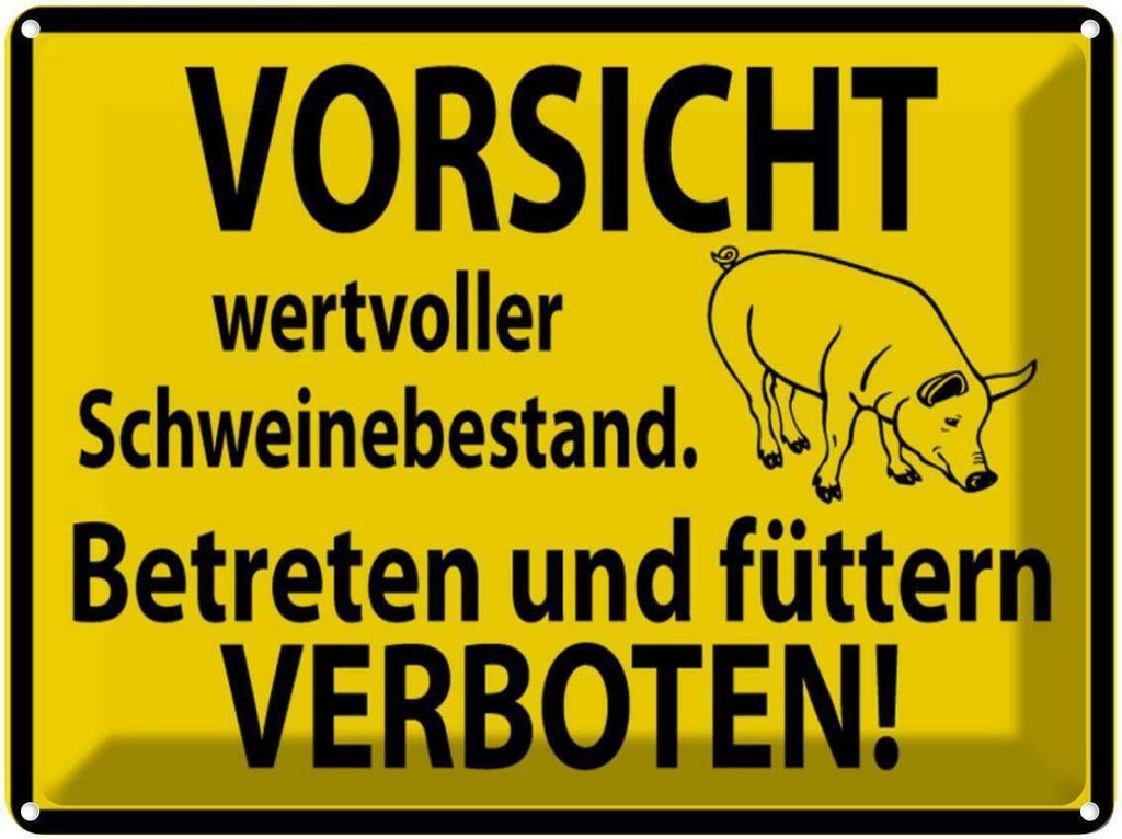 vianmo Blechschild 30x40 cm Wertvoller Schweinebestand Warnschild Hinweisschild Sicherheit Vorsicht