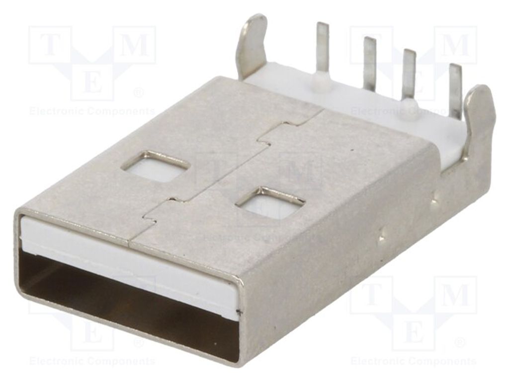 1x Stecker USB 2.0 PIN: 4 USB A THT mit 90°-Winkel 1A 932 USB und IEEE1394-Steck