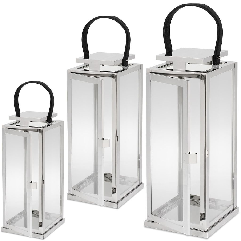 SEVICO Laterne Gartenlaterne Metall XXL 3tlg. Windlicht Produktbild 4