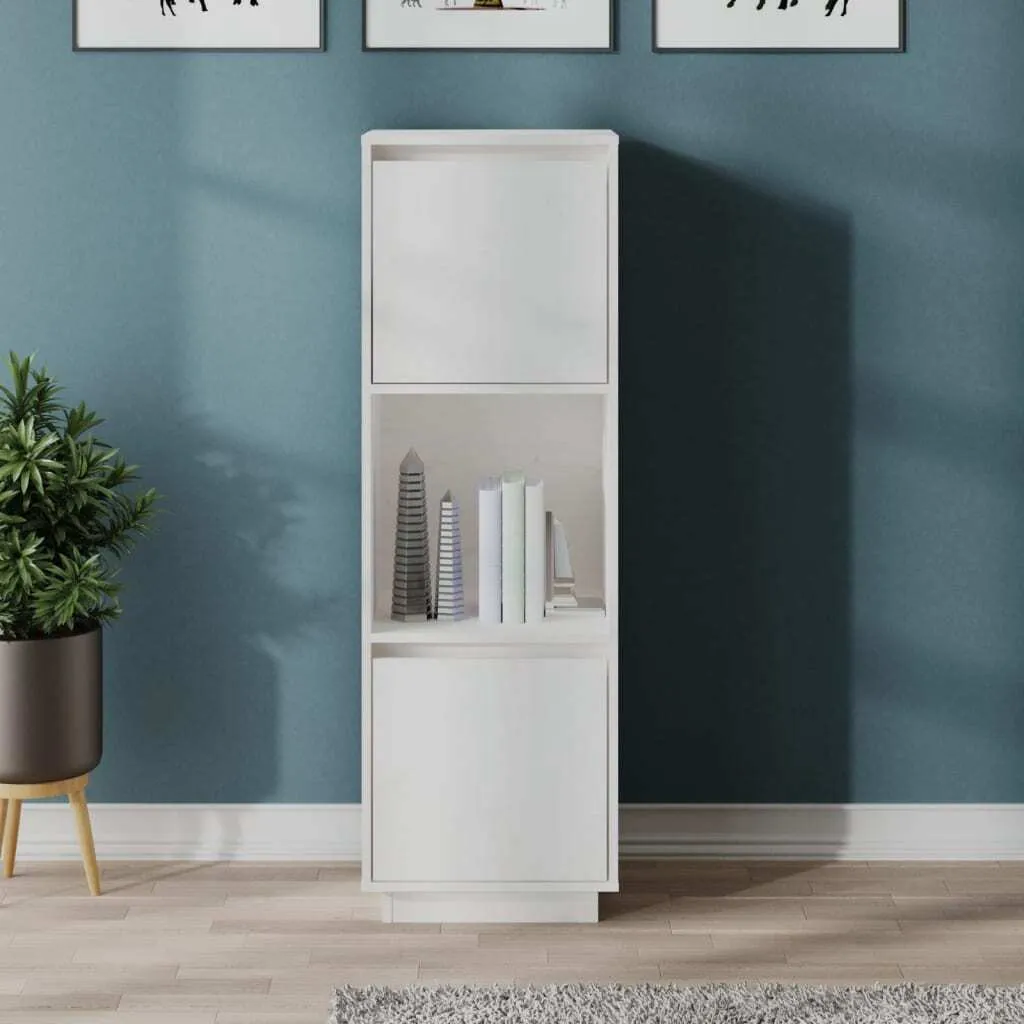 Maison Exclusive Credenza Alta Bianca in Pino Massello 38x35x117 cm