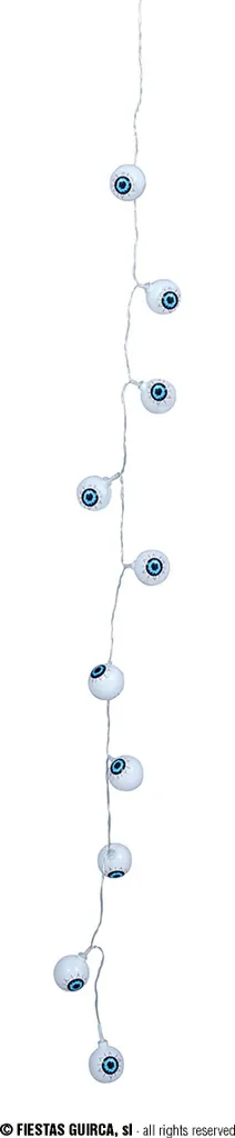 Déco Halloween Guirlande Yeux Bleus pour Ambiance de Fête Intérieure