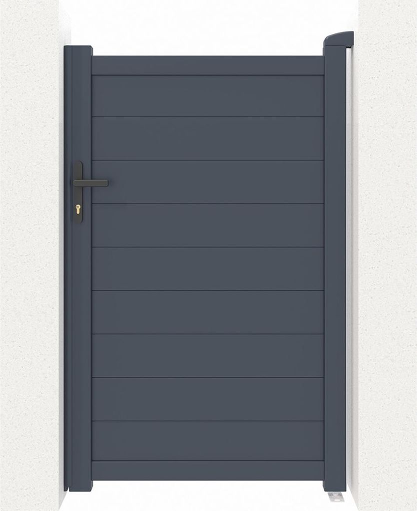 Gartentür aus aluminium 1m EIGER H.160cm grau