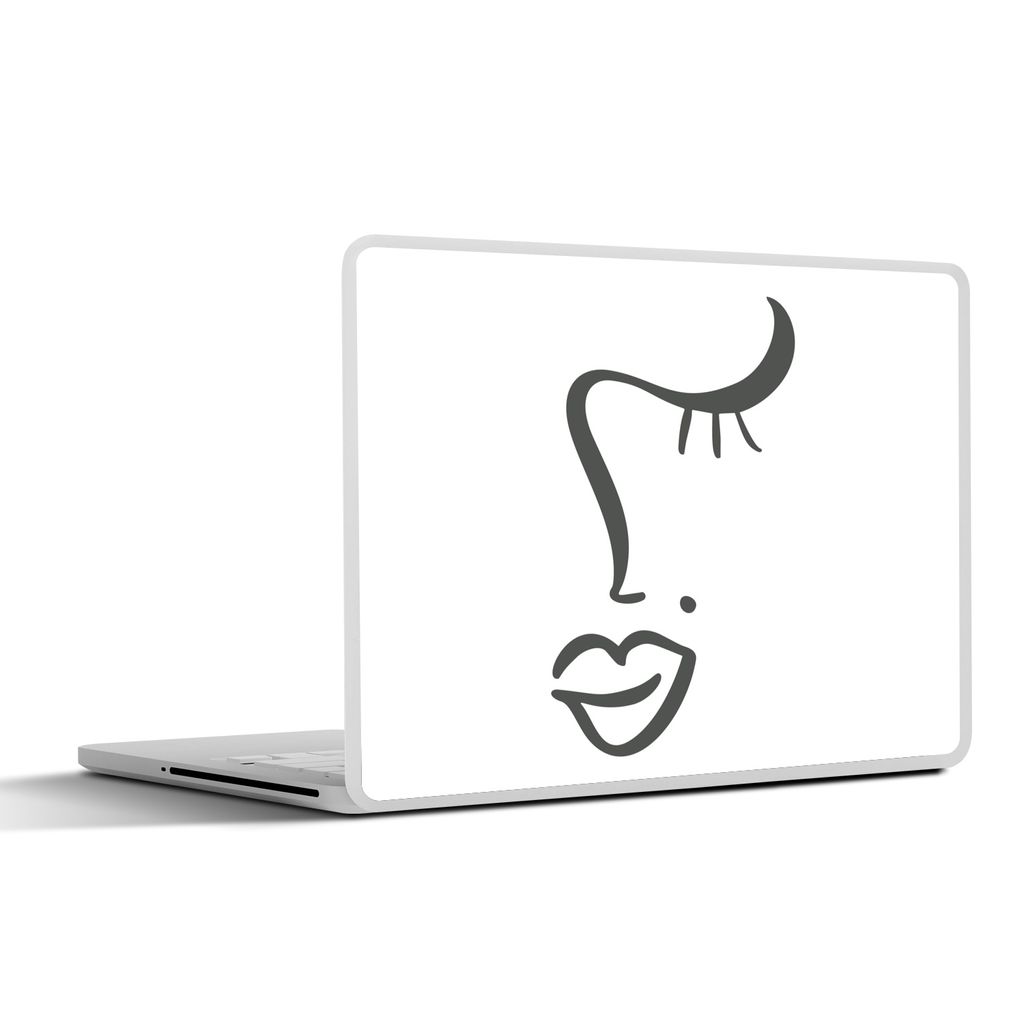 MuchoWow Laptop Aufkleber Sticker Cover Frau - Gesicht - Minimalismus 31x22.5 cm - Laptop-Deko