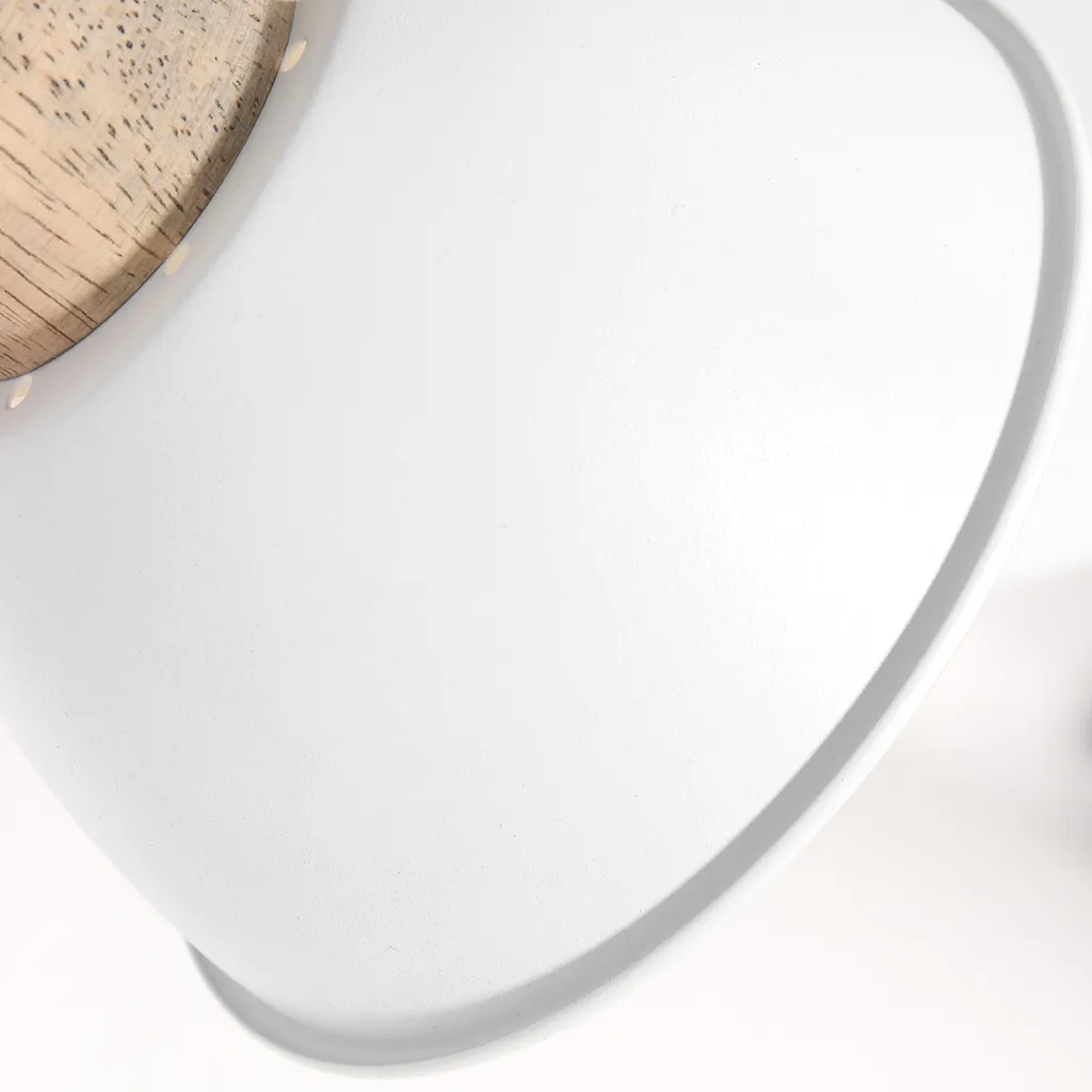 Éclairage de Cuisine et Salon Spot Gearwood Blanc Bois E27 Ø 38cm - 4
