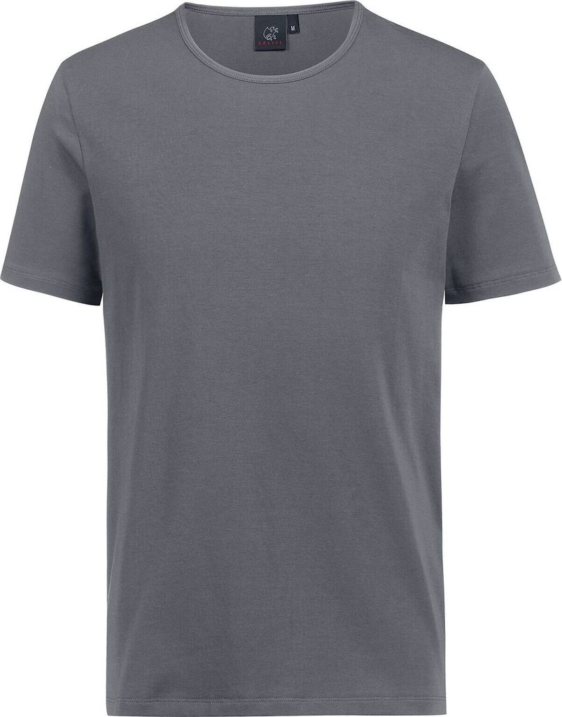 Greiff SHIRTS Herren T-Shirt Kurzarm Rundhals Regular Anthrazit L