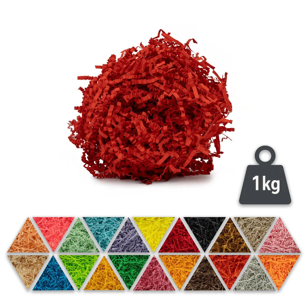 Materiale Riempimento Carta Rossa 1kg - Paglietta per Cesti e Regali