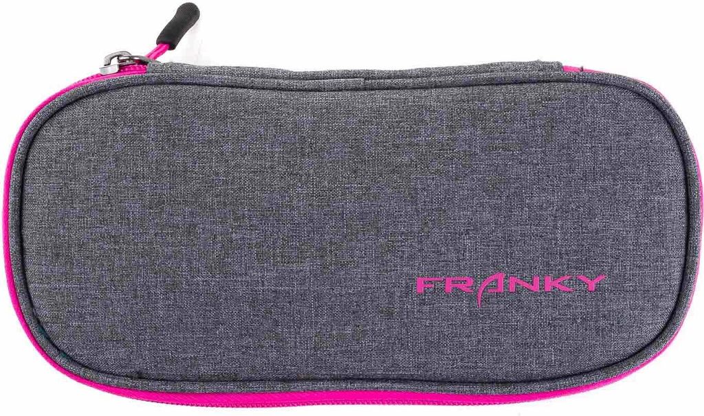 Franky 621-2 Effekt Pencilcase Schlampermäppchen grey/pink