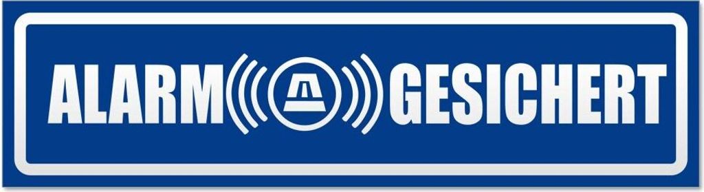 Kiwistar Alarm Gesichert invertiert Magnetschild Schild magnetisch - 60cm Verkehrsblau - Magnetfolie für Auto PKW Kfz