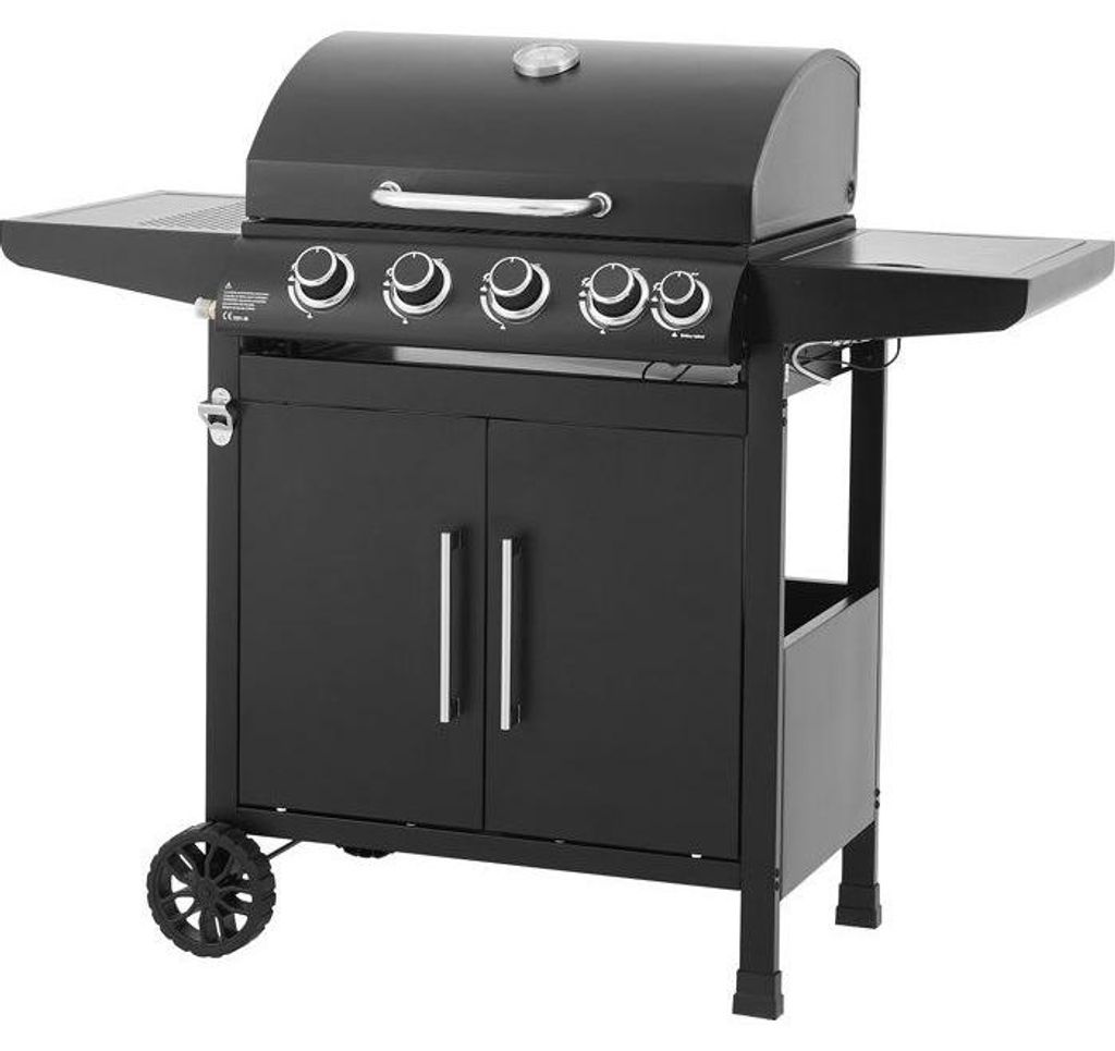 Gasgrill COOKING BOX Paarl, 4 Brenner, 60 x 42 cm Hauptgrillfläche, Warmhalterost, Stahl