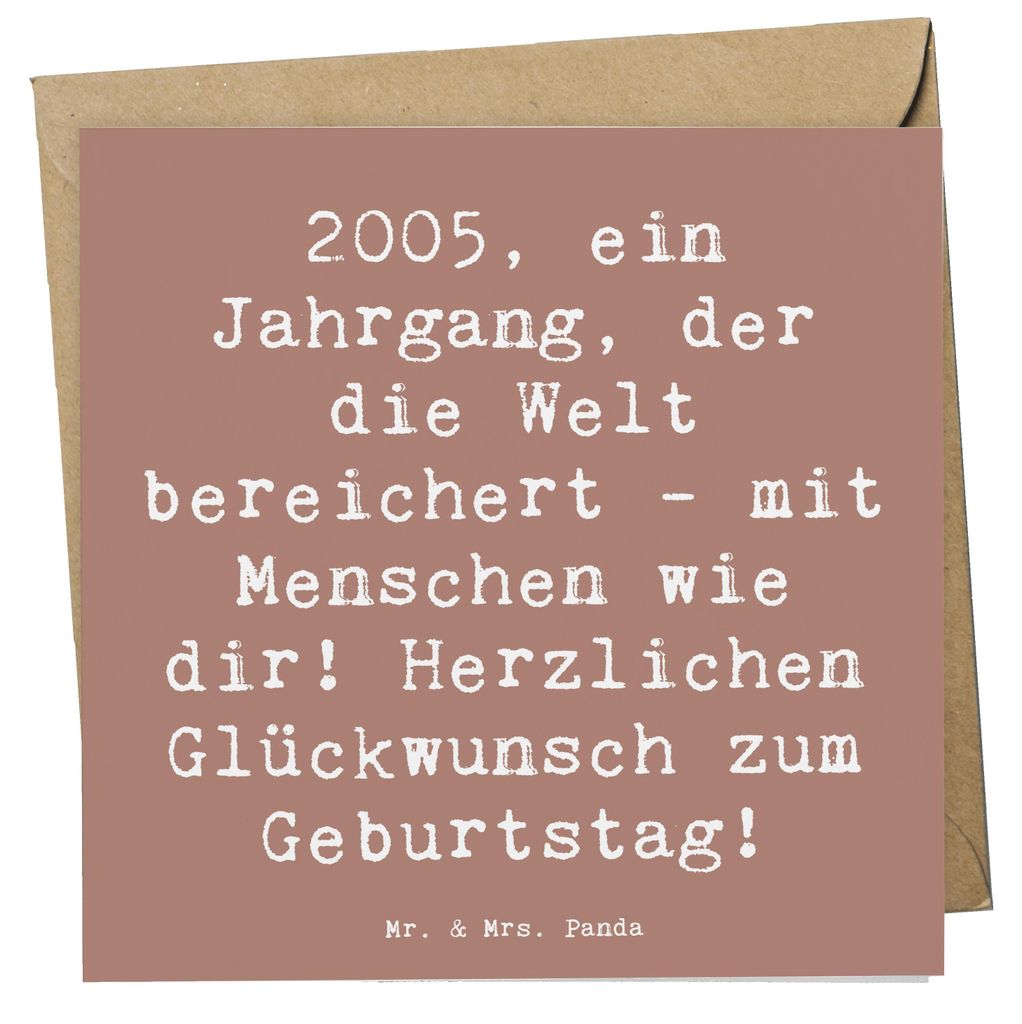 Mr. & Mrs. Panda Klappkarte Spruch 2005 Geburtstag - Braun Pastell - Geschenk, faltkarte, Alter, Glückwunschkarte, Feier, Geburtstagsgeschenk, dop...