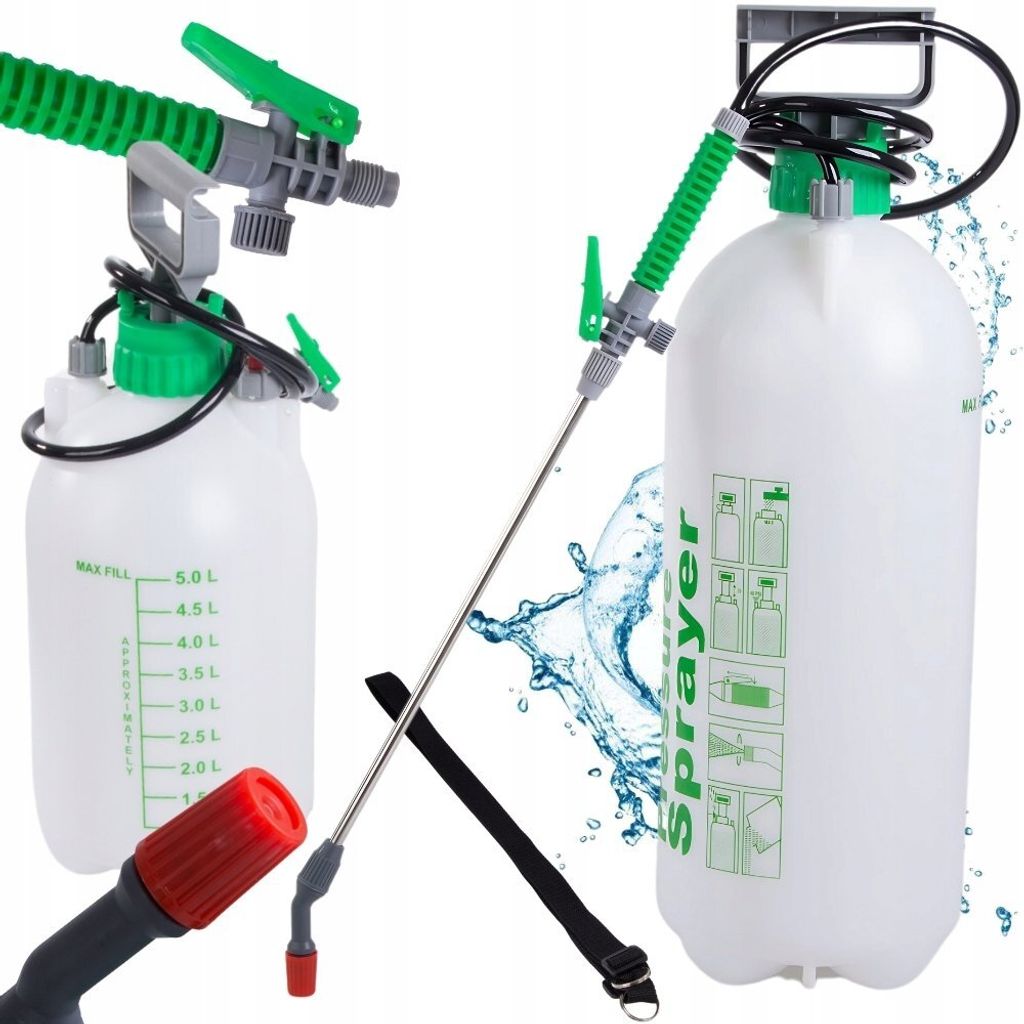 Verk 11428 Manueller Drucksprüher 5 l mit Schultergurt weiß