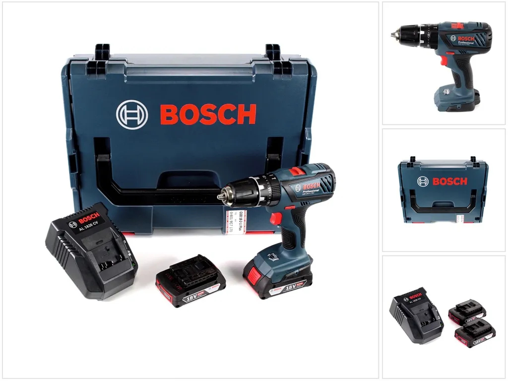 Bosch GSB 18-2-Li Plus Perceuse à Percussion avec 2 Batteries 2Ah L-BOXX