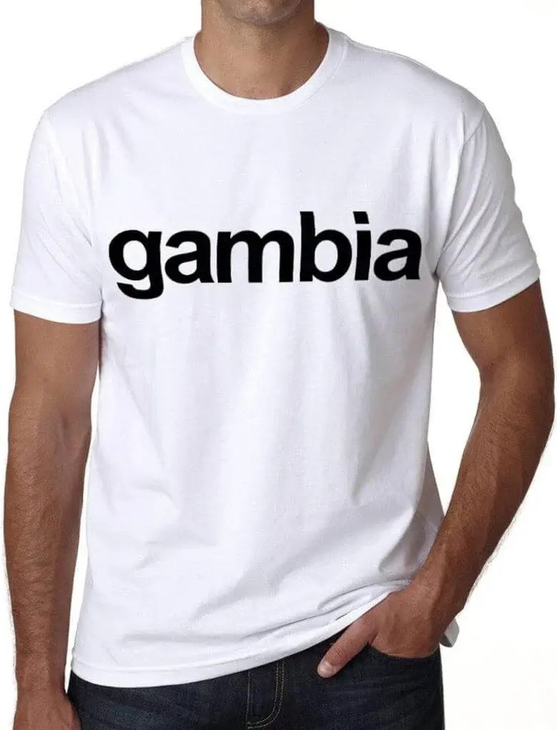 Herren Grafik T-Shirt Gambia Öko-Verantwortlich Vintage Jahrgang Kurzarm Lustige Druck Geburtstag Geschenk Mann