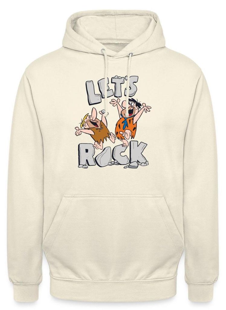 Spreadshirt The Flintstones Fred Und Barney Let's Rock Uni Hoodie, XXL, Vanille-Milchshake