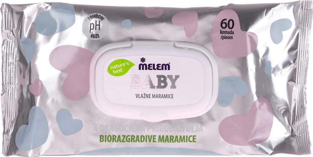 Melem chusteczki dla niemowląt - 100% biodegradowalne 60 Zdjęcie produktu 