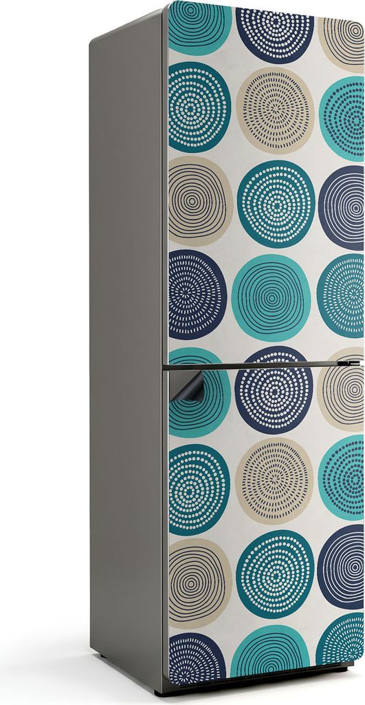 Kreis- und Spiralmuster – Magnetische Kühlschrank Abdeckung – Dekorfolie magnetisch Küche – Kühlschrank Magnet Deko – selbstklebende Mag...