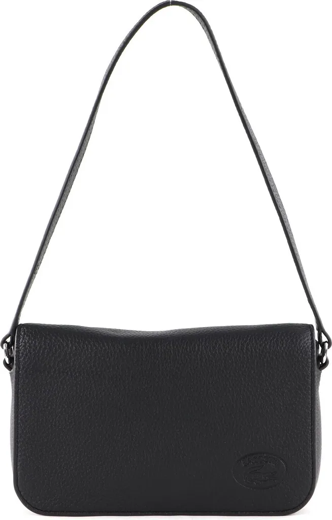 Lacoste Croco Crew Noir | Borsa Donna Pelle Martellata Originale