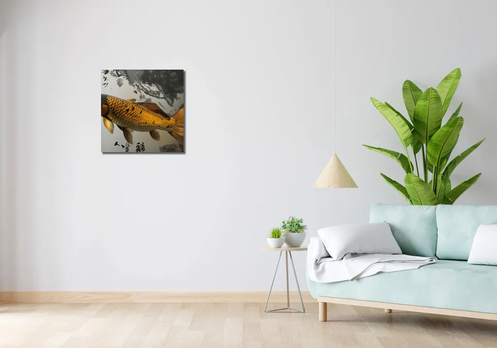 Quadro 50x50cm Pesce Koi tranquillo - 2