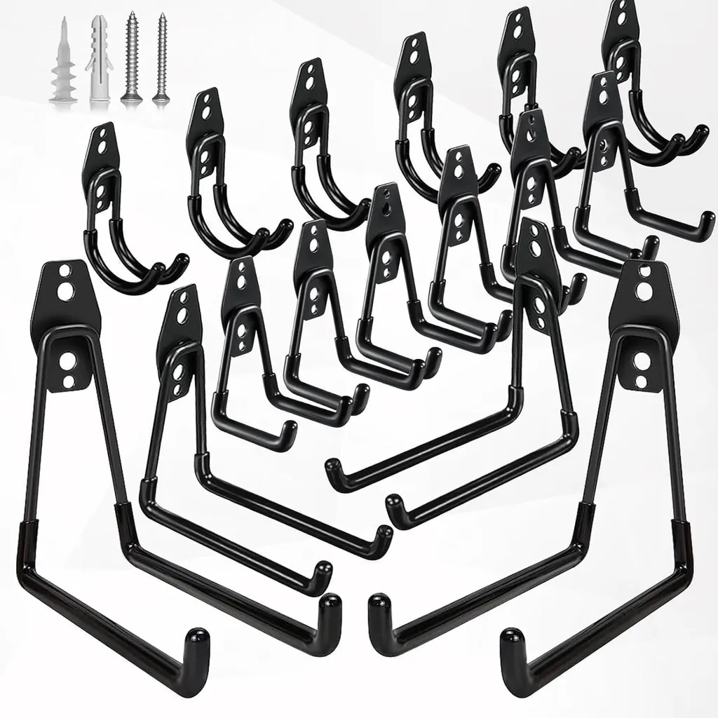 Organisateur mural pour échelles et outils de jardin lot de 16 pièces