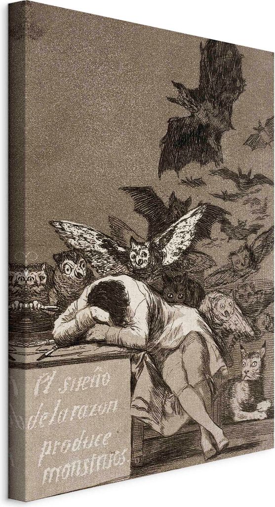 Italienischer Leinwand Leinwandbild - The Sleep of Reason Produces Monsters 40x60 cm Reproduktionen l-G-10056-b-a