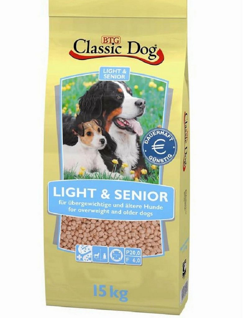 Classic Dog Light & Senior Hundefutter 15 Kg - Leicht Verdaulich Für ältere & übergewichtige Hunde