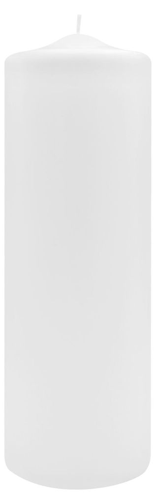 Spitzkopf Stumpen Kerzen Weiß 30 x Ø 10 cm, 6 Stück