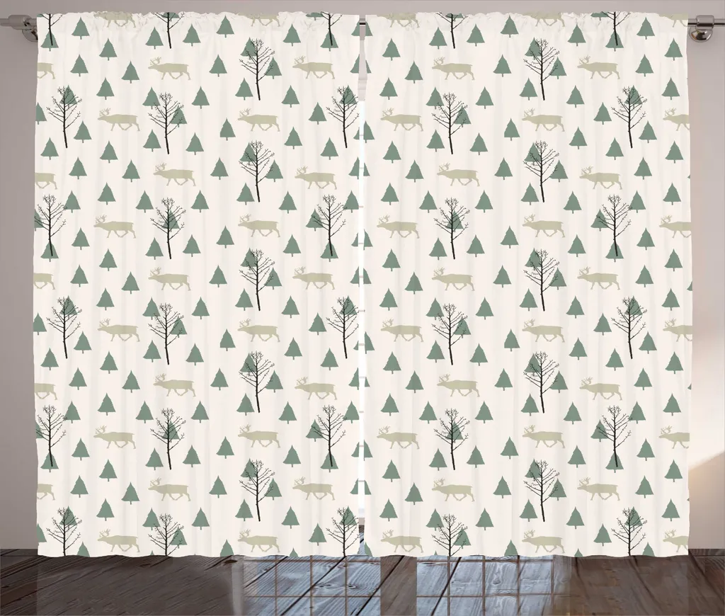 Rideau pour Grand Salon Décoration Rustique et Forêt 280 x 225 cm