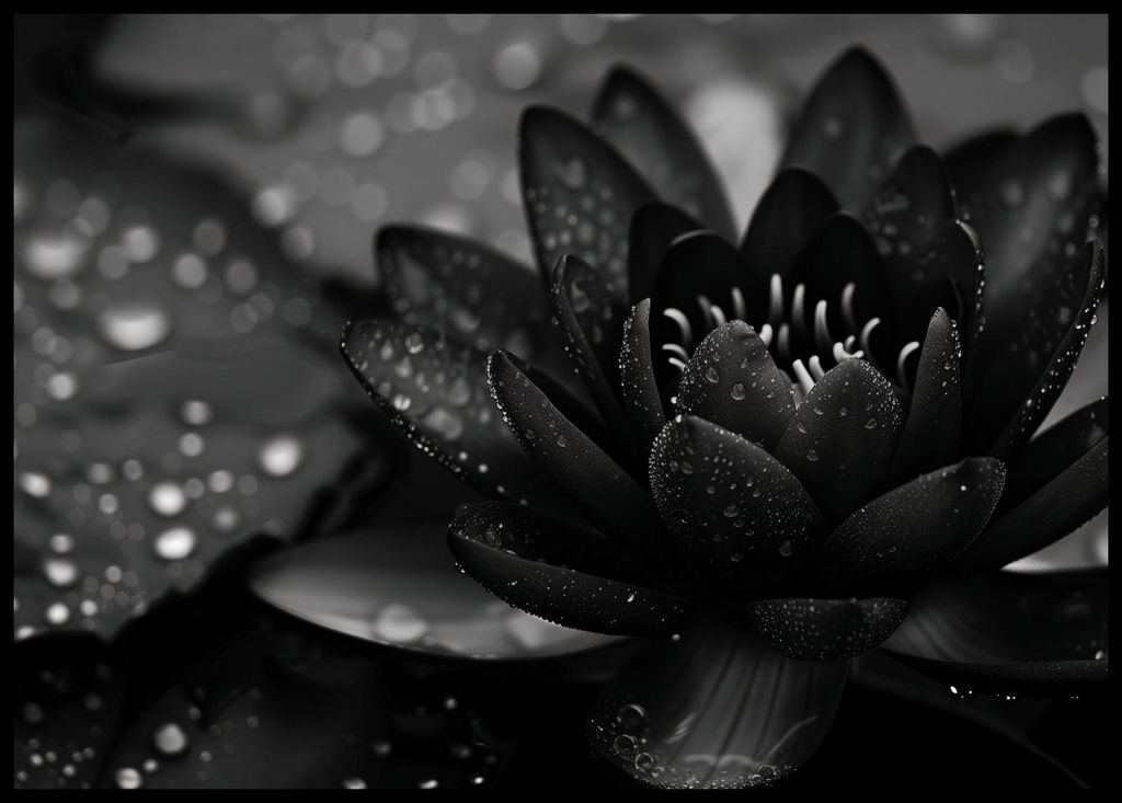 Plakat 84x59,5cm Lotus in Schwarz