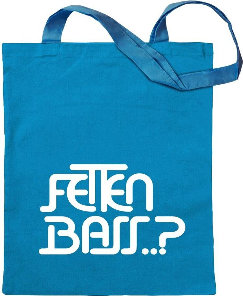 Kiwistar - Baumwolltasche - hellblau - Fetten Bass - Tragetasche Stoffbeutel Umhängetasche Langer Henkel