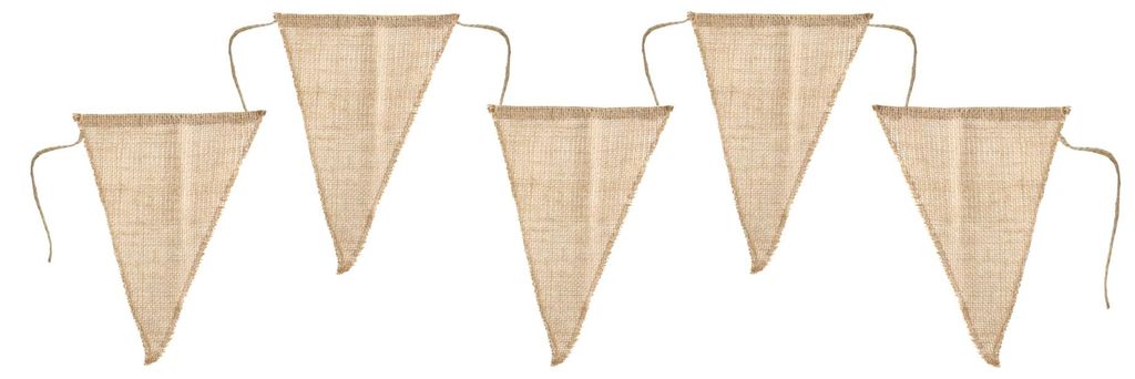 Guirnalda de banderines de yute, color natural, 3 metros - Imagen del producto 