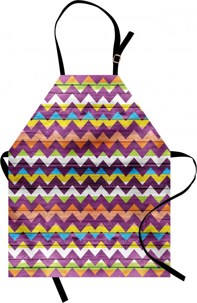 ABAKUHAUS Chevron Kochschürze, Chevron-Schemes auf der hölzernen Beschaffenheits-Geometrie ähnlich Dreieck-vibrierender Grafik, Farbfest Höhenv...