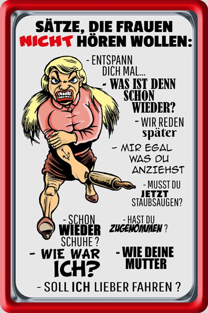 vianmo Holzschild 30x20 cm Sätze die Frauen nicht hören wollen Spruch Zitat
