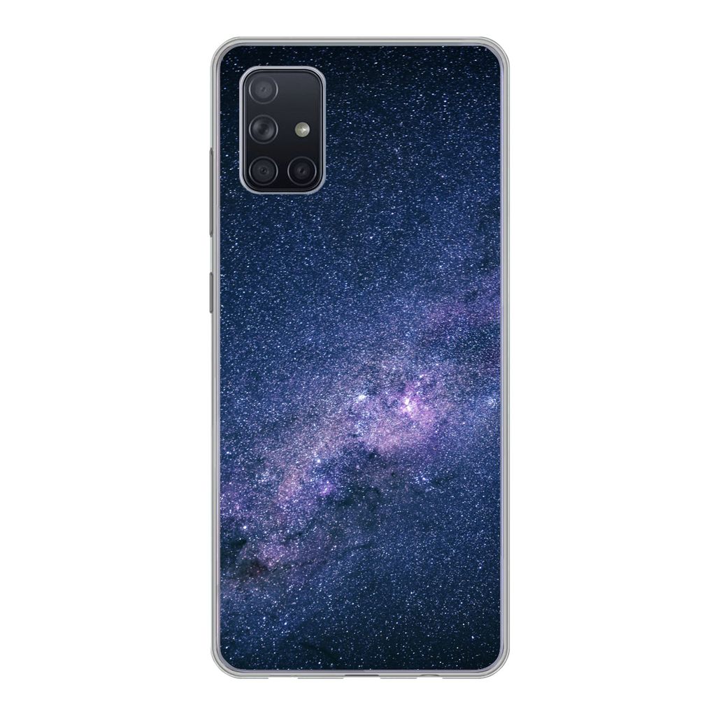 MuchoWow Handyhülle Schutzhülle Hülle für Samsung Galaxy A71 Galaxie - Sterne - Weltraum - Jungen - Mädchen - Kinder Silikon Softcase Handy ...