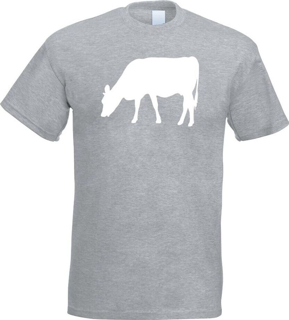 Kiwistar - T-Shirt - Graumeliert - Kuh - Rind - Bauernhof Herren Funshirt Bedruckt Design Sprüche Spruch Motive - mit Motiv Bedruckt - Funshirt De...