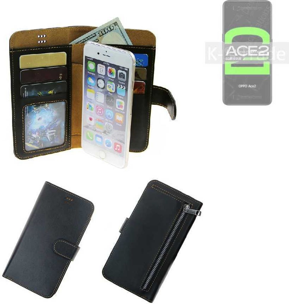 K-S-Trade Schutz Hülle kompatibel mit Oppo Reno Ace 2 Klapphülle Case Phone cover Slim Handytasche Handy Hülle schwarz aus Kunstleder (1 Stk)
