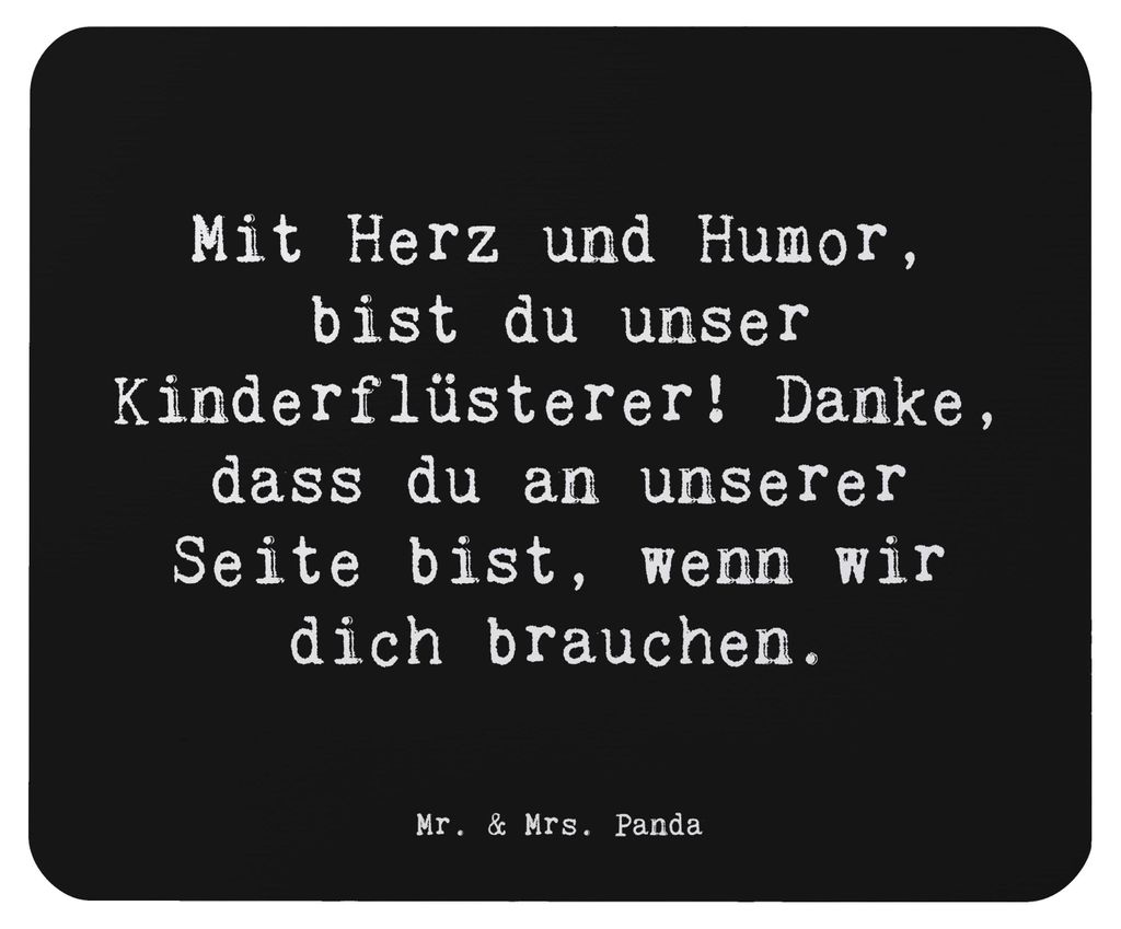 Mr. & Mrs. Panda Mauspad Spruch Baby-Sitter Engelflüsterer - Schwarz - Geschenk, Herz und Humor, mousematte, Unterstützung, pc, liebevoll, Mouse ...