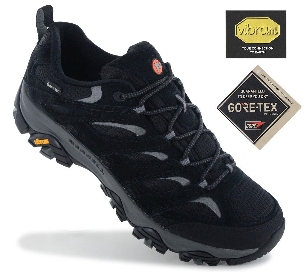Merrell Moab 3 GTX GORE-TEX - Herren Wanderschuhe Trekking Schuhe Schwarz J036253 , EU 50 UK 14