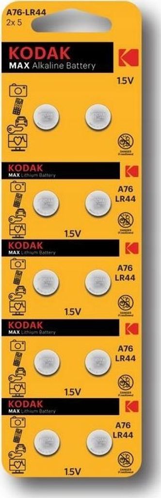 KODAK Max Alkaline AG13 / LR44 / LR1154 / 357 / 1,5V / BP10