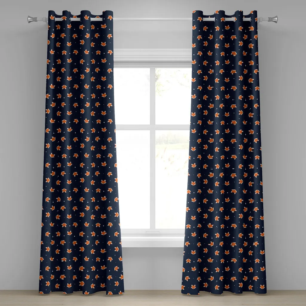Paire de rideaux décoratifs renard 280x245 cm pour chambre de bébé
