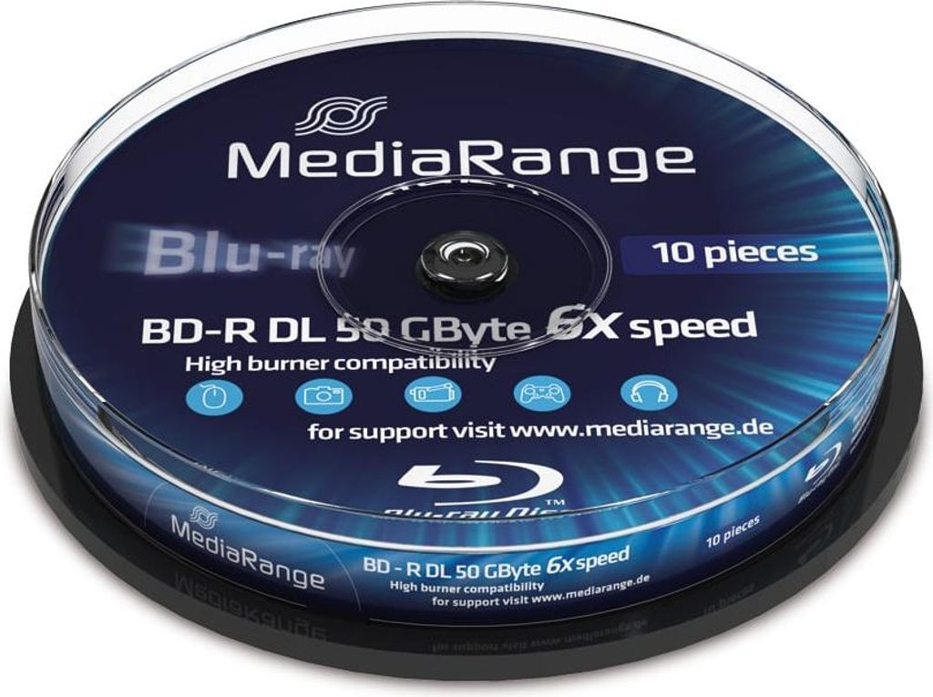 MediaRange BD-R 50 GB (6x, 10 pièces) (MR507) Image du produit 