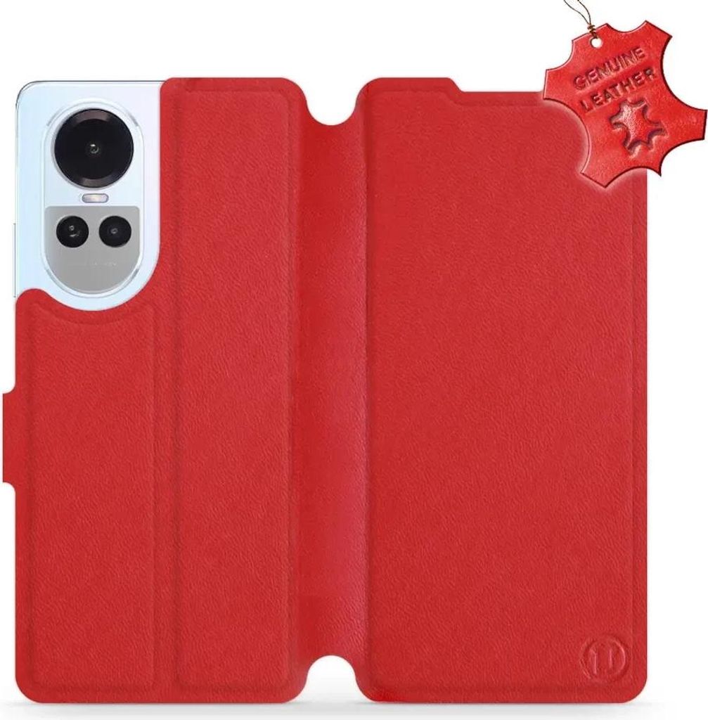 Echtleder Handyhülle für Oppo Reno10 5G, Mobiwear Leather, Rot