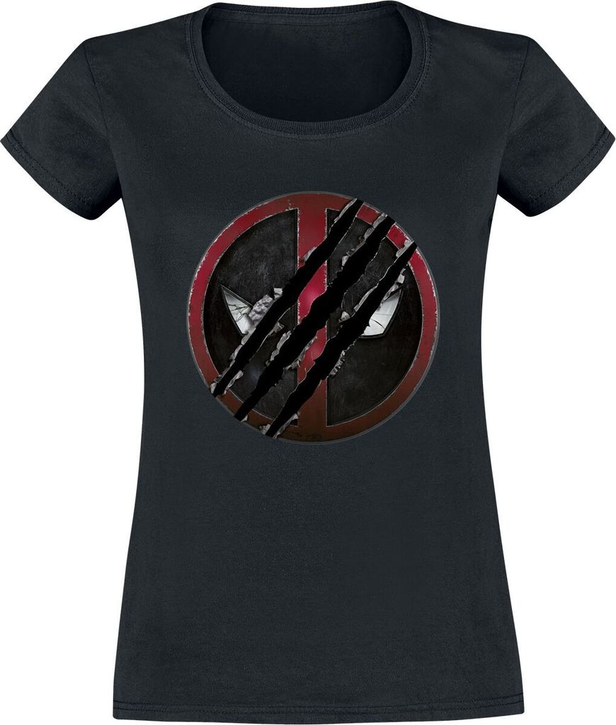 Deadpool T-Shirt Damen 3 - Logo schwarz Fan-Merch, Filme 100% Baumwolle L