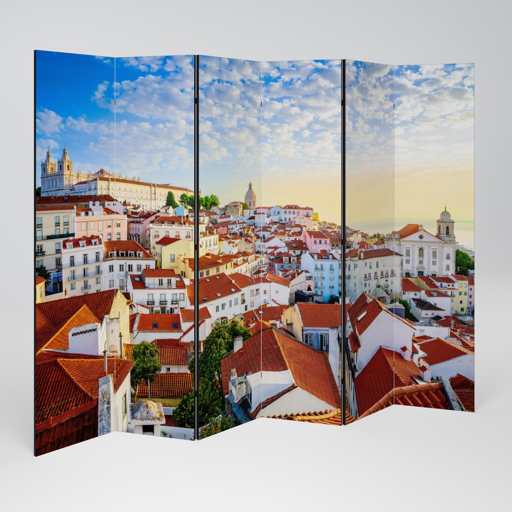 SpaceRebels Paravent Raumteiler - 6-teilig Raumtrenner, Druck 2-Seite - Raumtrenner - Trennwand Wohnung - Room Divider - Spanische Wand Deko Modern...