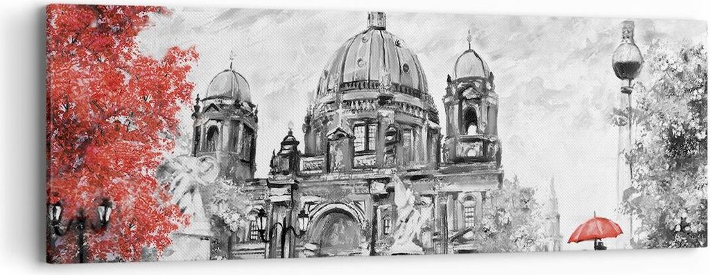 Bild auf Leinwand - Leinwandbild - Einteilig - Dom Berlin Liebespaar - 90x30cm - Wand Bild - Wanddeko - Wandbilder - Leinwanddruck - Bilder - Wandd...