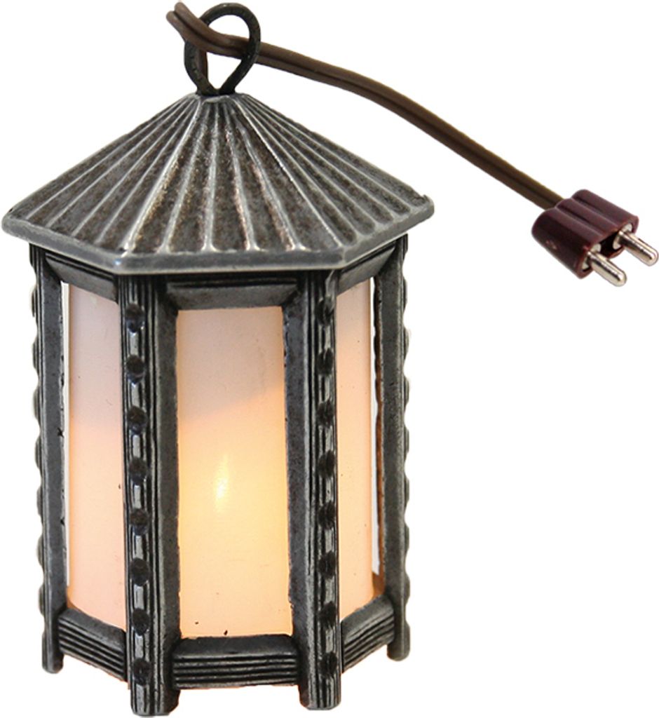 FADEDA Laterne Metall weiß, 6-eckig / Höhe:4 cm / handbemalt / detailgetreue Krippen Figuren - Weihnachten Tisch Dekoration Krippe Zubehör