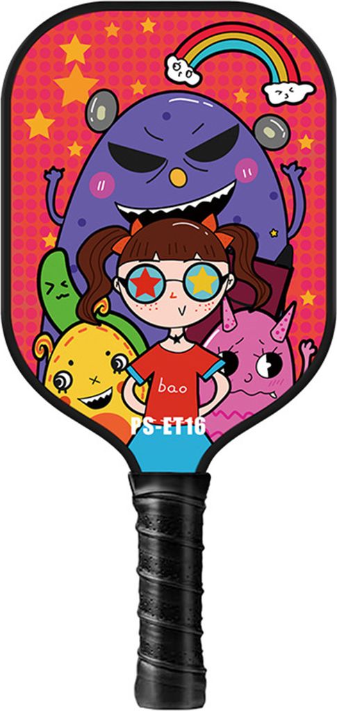 Pickleball-Paddel für Kinder, Cartoon-Druck, leichtes Glasfaser-Pickleball-Schläger für Kinder, Pickleball-Zubehör, Geburtstagsgeschenk