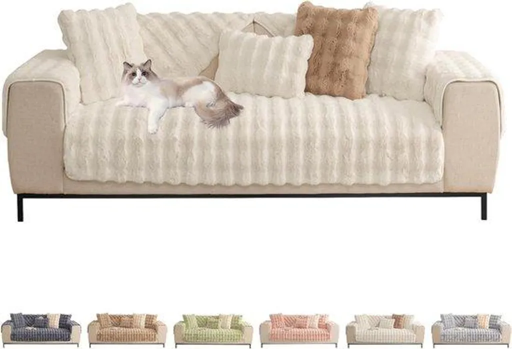 Housse de protection canapé d'angle en L beige 71x71 cm extensible