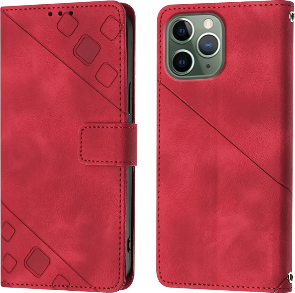 Custodia Stand iPhone 11 Pro Max Rosso - Pelle Flip Portafoglio