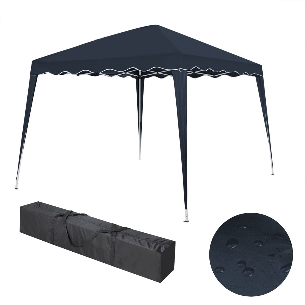 Faltpavillon 3x3m wasserdicht mit UV-Schutz & Tragetasche – Pop-Up Pavillon für Garten, Camping, Markt, Partyzelt, inkl. Zubehör - Blau