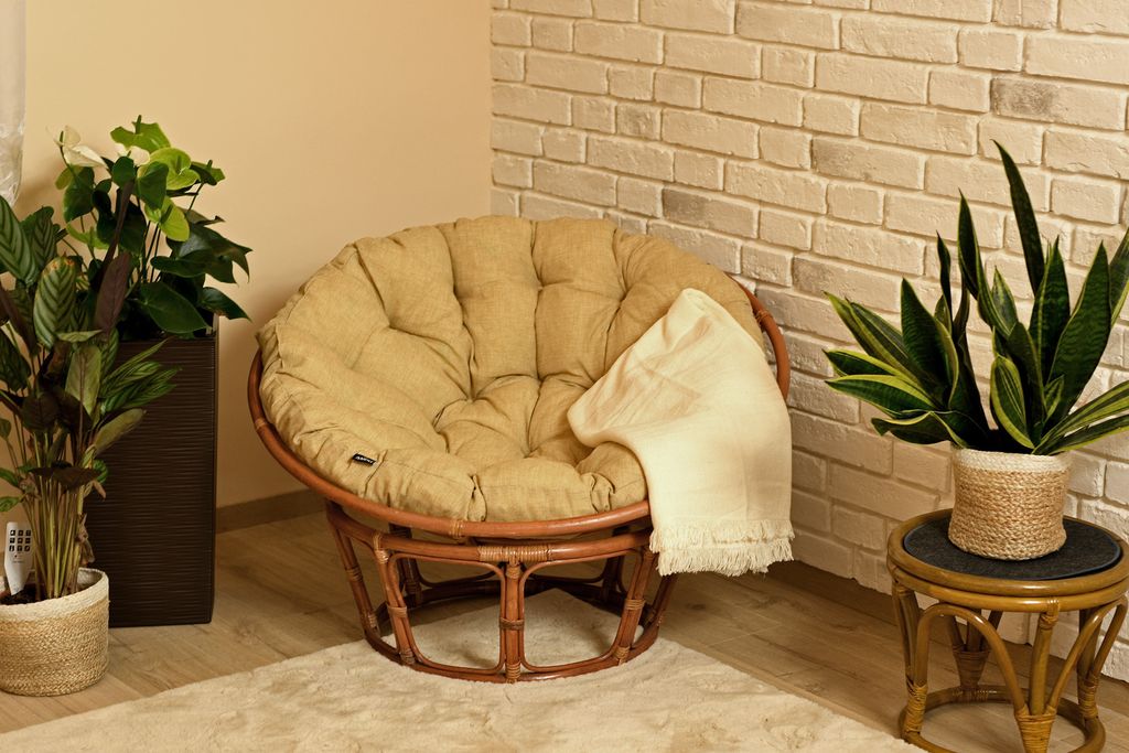 AMPO Sitzkissen Papasan Rattan Kissen Auflage für Produktbild 